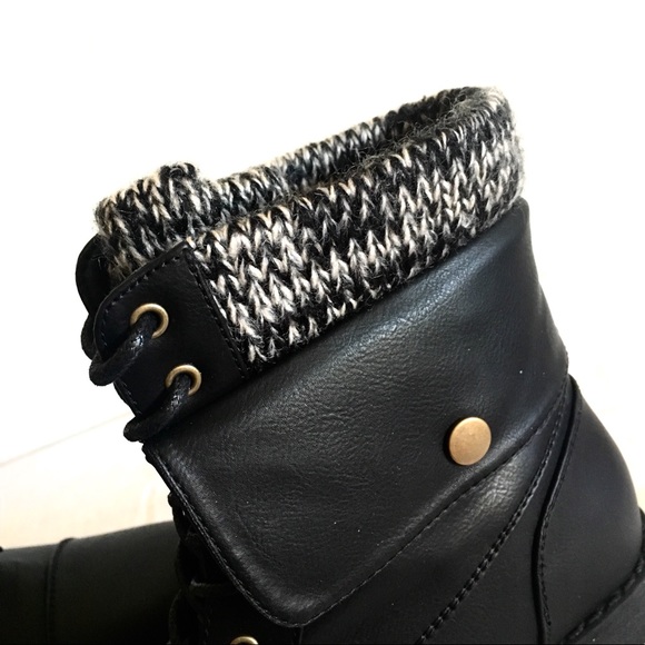 New in BOX Sweater Cuff MOTO Combat BOOTIES Boots - Picture 6 of 8